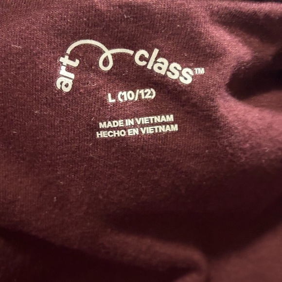 Art Class Deep Red Quilted Kids Jacket Unisex - Picture 7 of 9